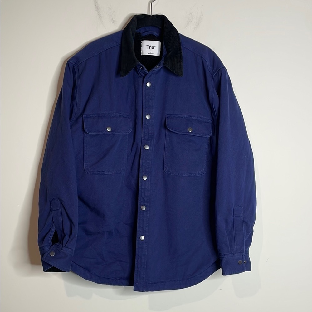TNA | Women’s Blue Turner Shirt Jacket Lined Thick Material Size 2 Medium - Picture 1 of 7